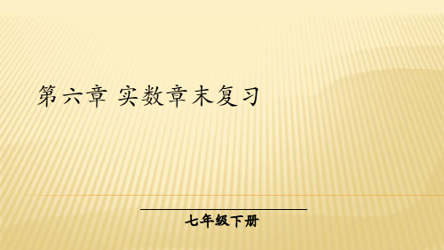 人教版七年级下册数学：第六章 实数章末复习