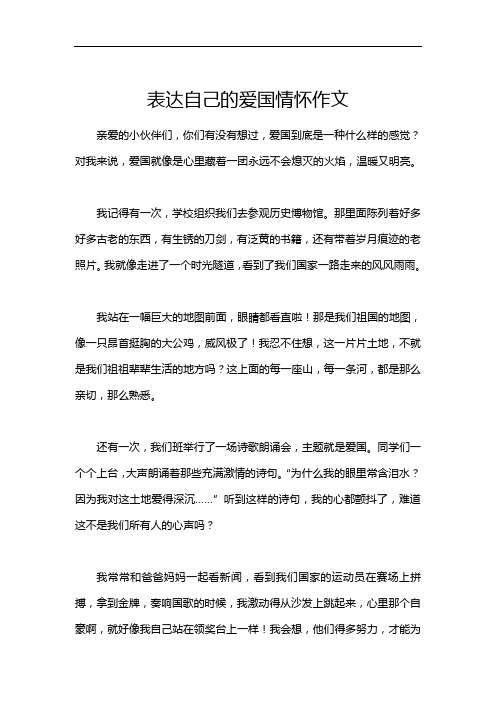 表达自己的爱国情怀作文