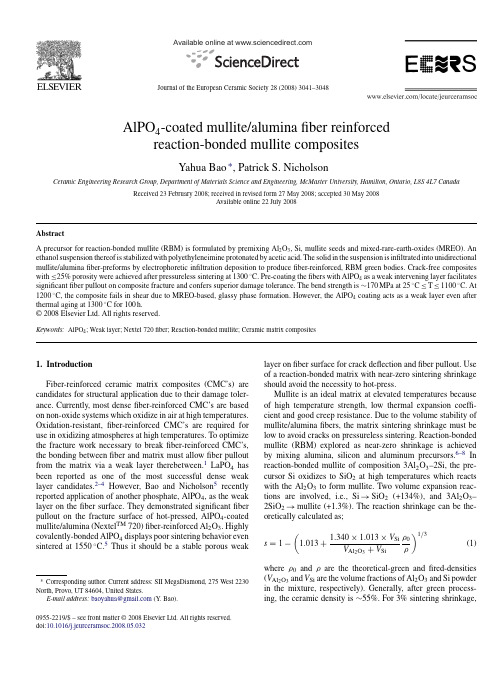 AlPO4-coated mullitealumina fiber reinforced