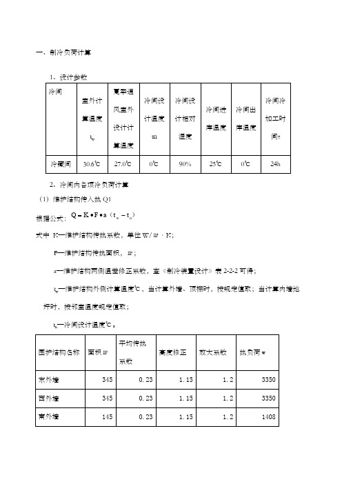 冷库冷负荷计算