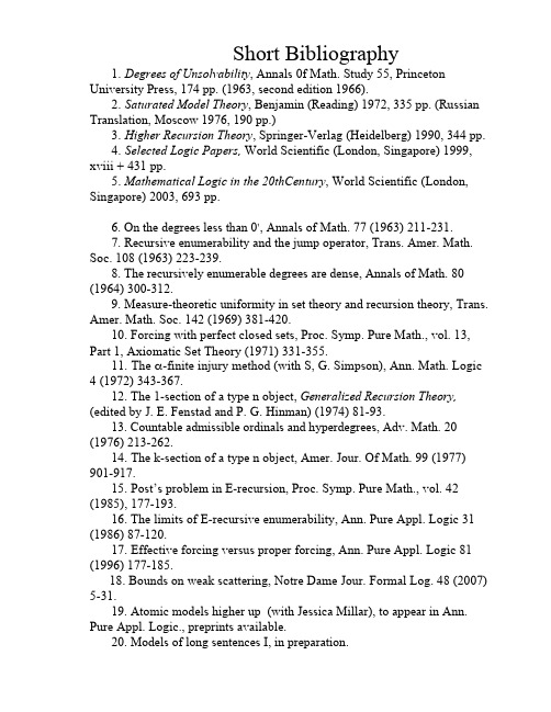 Short Bibliography