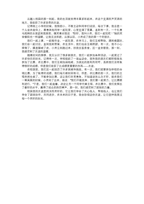 我在校园的友谊故事