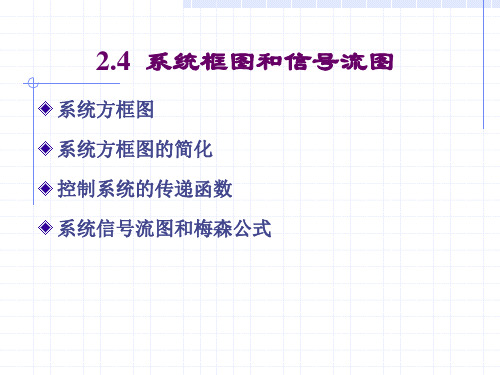 2.4  系统框图和信号流图