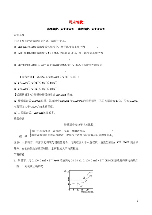 高中化学 周末培优 新人教版