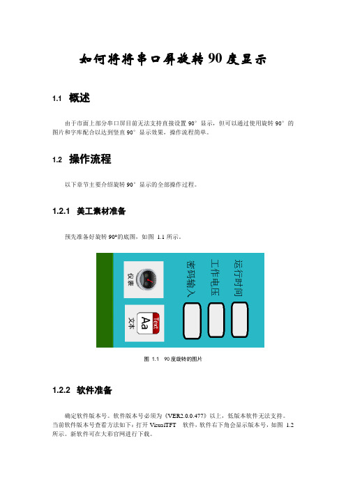 广州大彩串口屏技术文档—如何把串口屏旋转90度使用