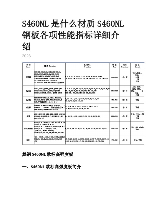 S460NL是什么材质S460NL钢板各项性能指标详细介绍