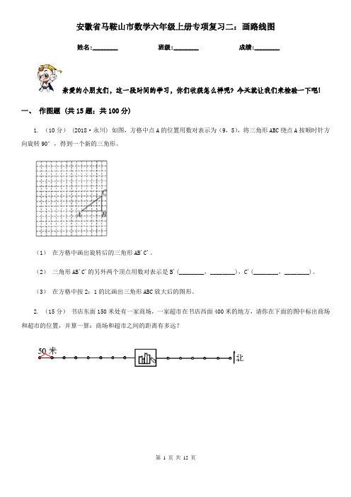 安徽省马鞍山市数学六年级上册专项复习二:画路线图