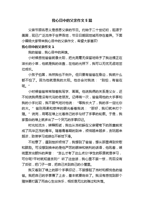 我心目中的父亲作文5篇