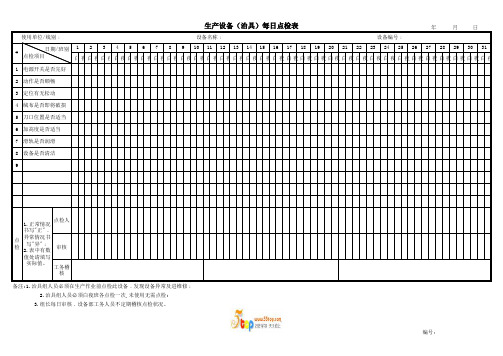 治具每日点检表