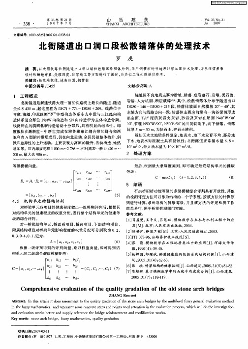 北衙隧道出口洞口段松散错落体的处理技术