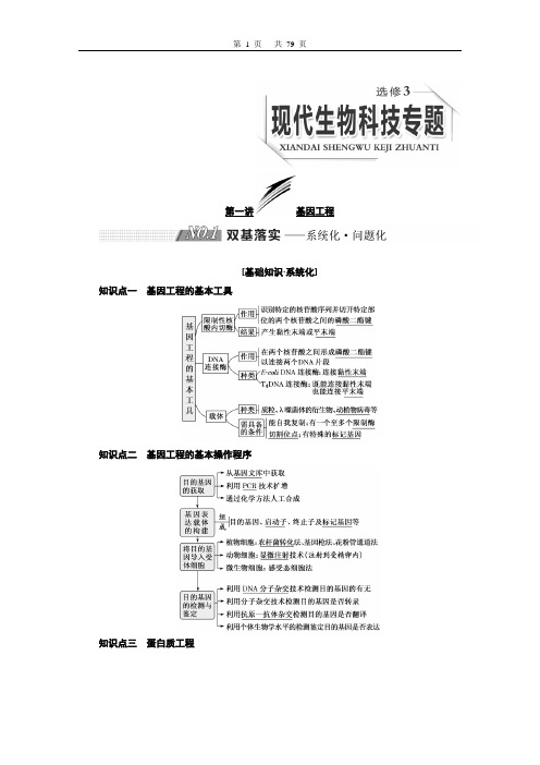 2019高考生物复习选修3《现代生物科技专题》教学案