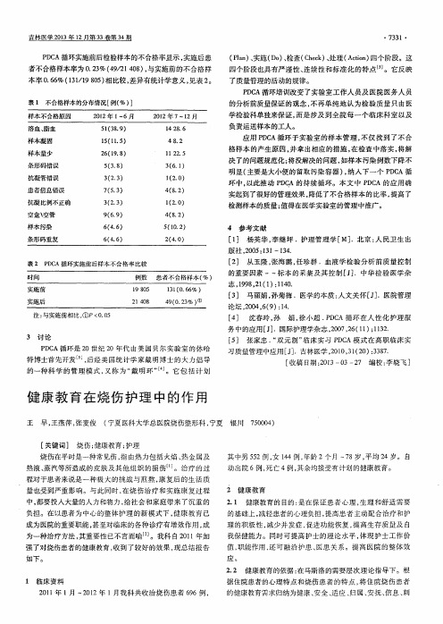 健康教育在烧伤护理中的作用