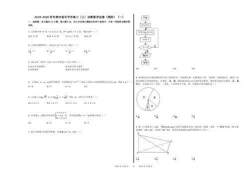 2019-2020学年贵州省毕节市高三(上)诊断数学试卷(理科)(一)