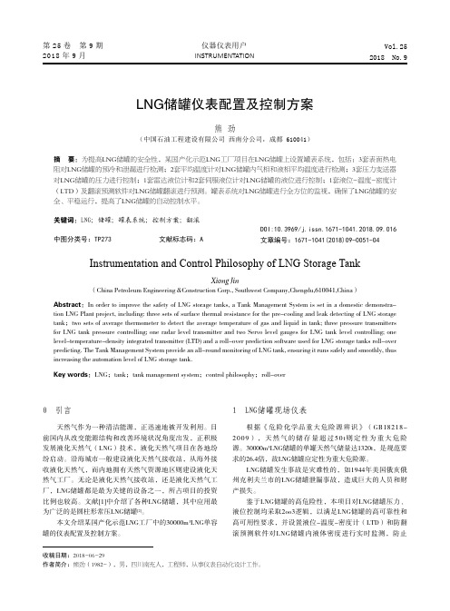 LNG储罐仪表配置及控制方案