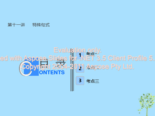 (全国卷)2019届高考英语一轮复习 语法部分 第十一讲 特殊句式课件 新人教版