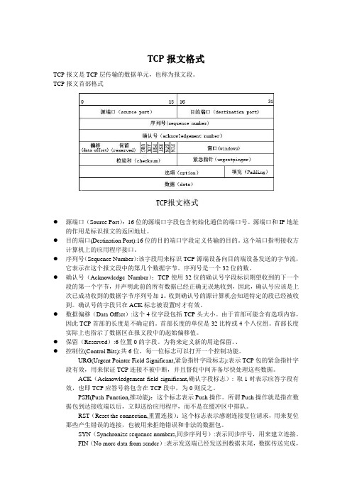 TCP报文格式