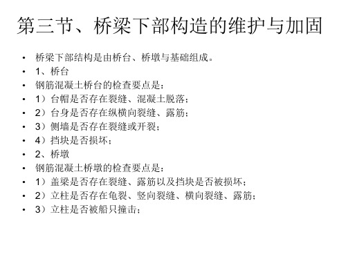 第三节 桥梁下部构造的维护与加固