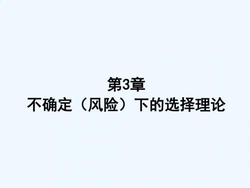 金融经济学之不确定风险下的选择理论PPT(39张)