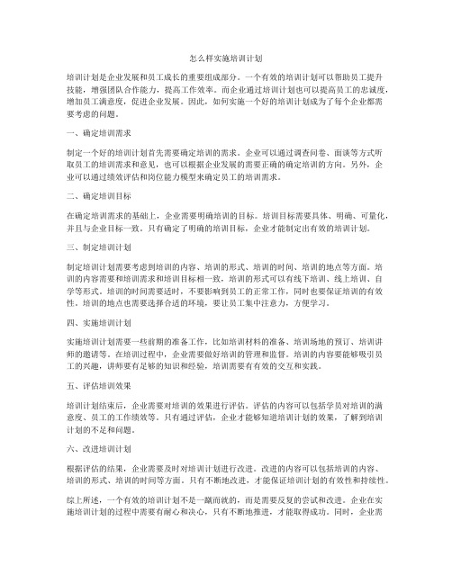 怎么样实施培训计划