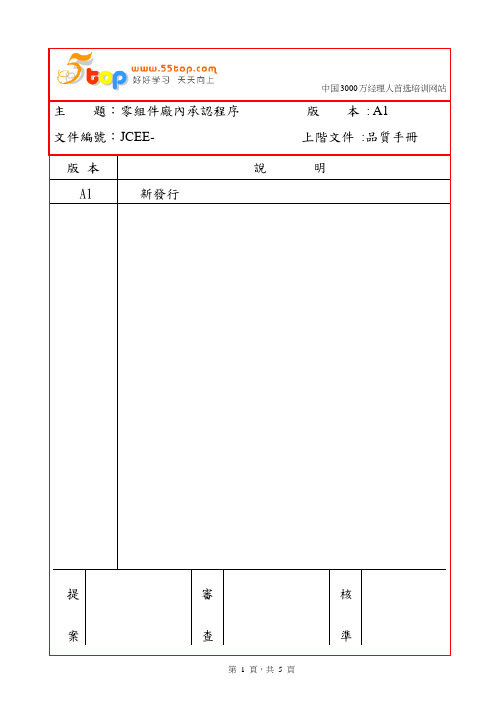 成品零组件厂内承认程序