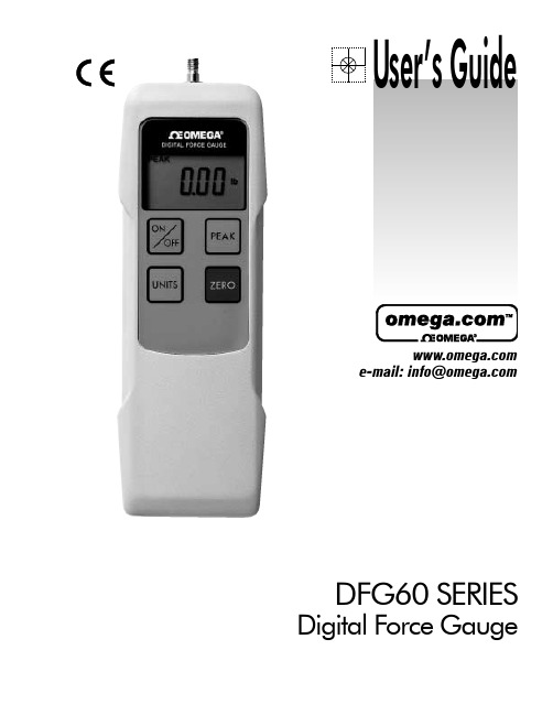 Omega DFG60 Series数字力挠仪用户指南说明书