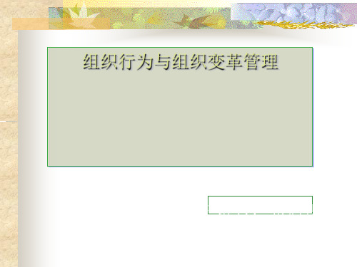 组织行为与组织变革管理讲义(PPT 42页)