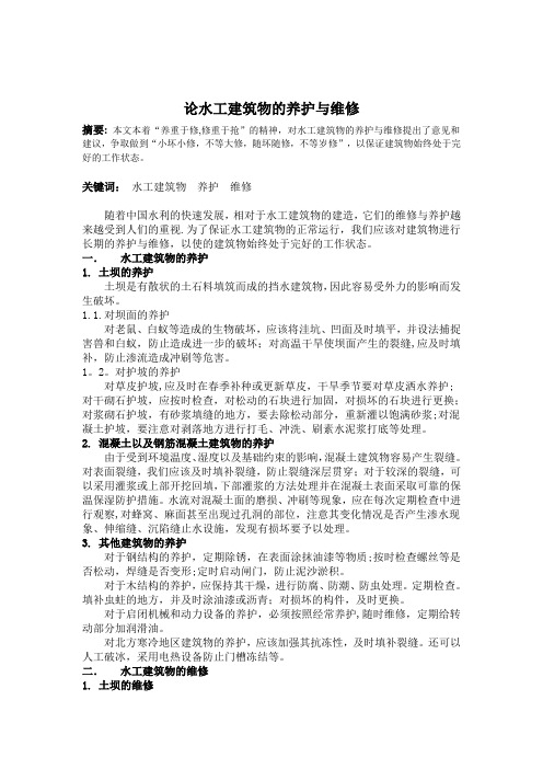 水工建筑物的维修与养护【范本模板】
