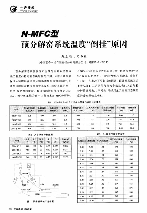 NMFC型预分解窑系统温度倒挂原因