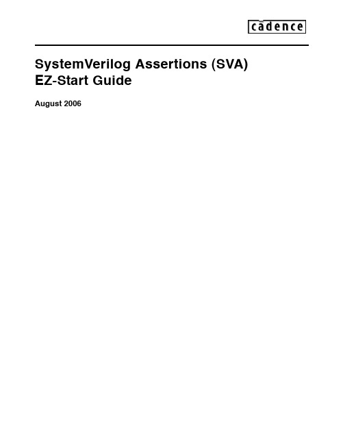 SystemVerilog Assertions (SVA) EZ-Start Guide英文精品课件