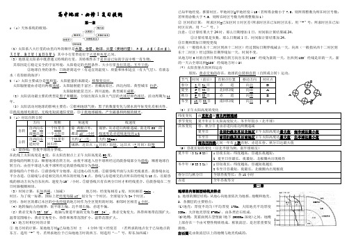 鲁教版高中地理必修一期末会考复习提纲基础知识梳理(知识点总结)