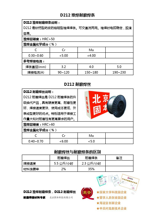 d212堆焊耐磨焊条