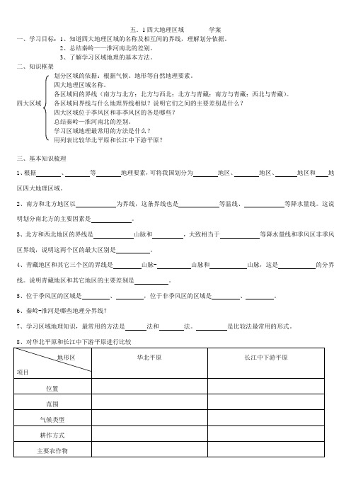 5.1四大地理区域