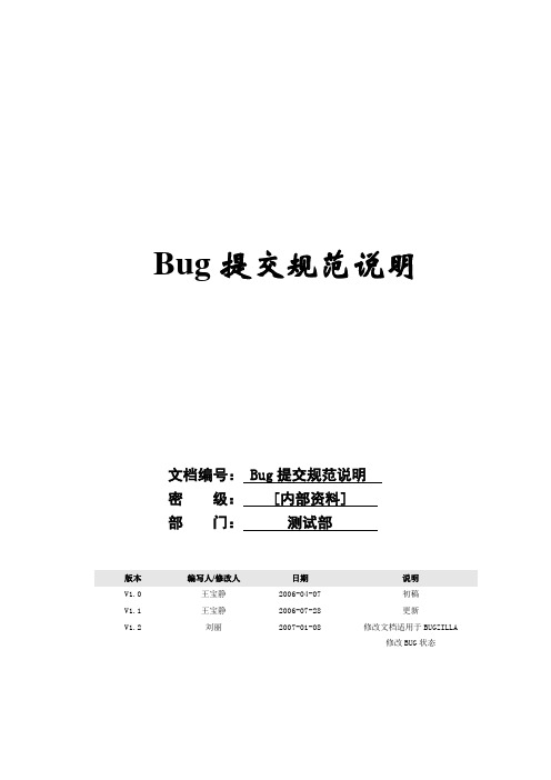 Bug提交规范说明