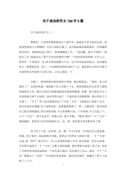 关于成功的作文700字5篇