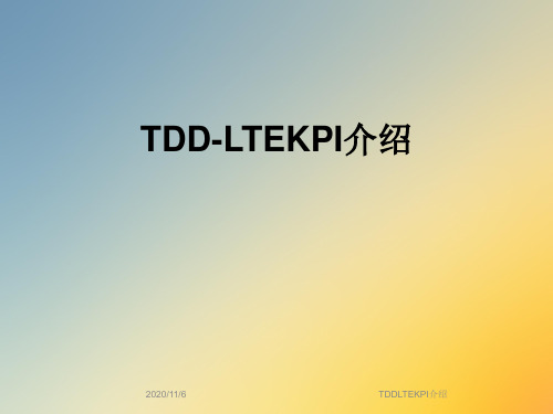 TDDLTEKPI介绍