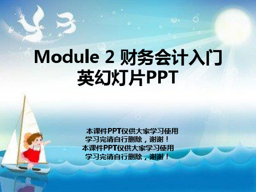 Module 2 财务会计入门英幻灯片PPT