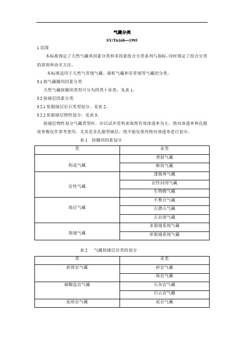 SYT 6168-1995 气藏分类