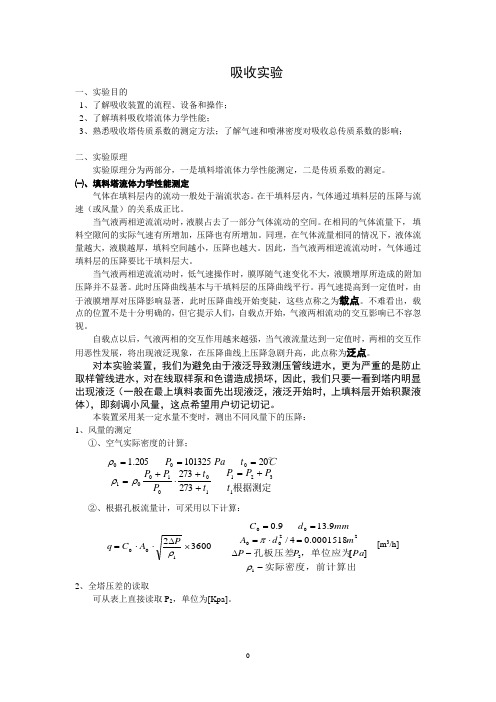 填料吸收实验