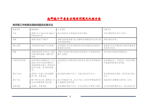 地坪施工中容易出现的问题及处理方法