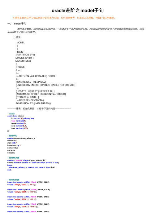 oracle进阶之model子句