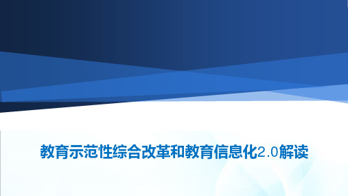 教育示范性综合改革和教育信息化2.0解读