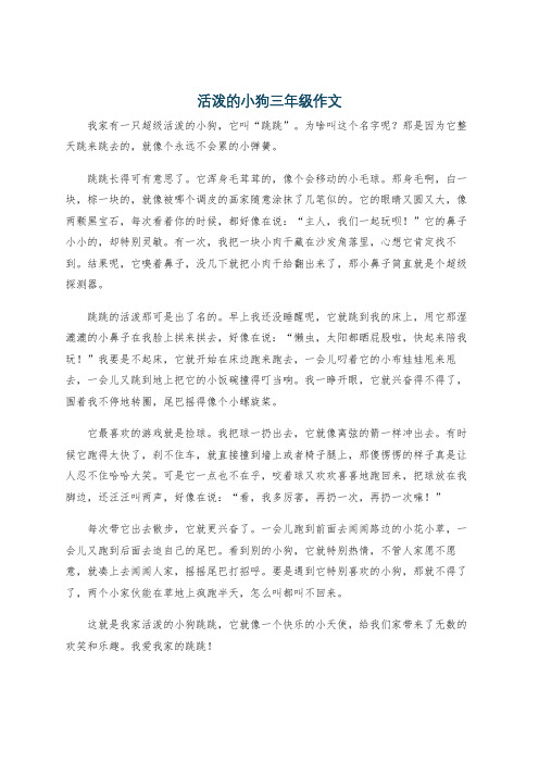 活泼的小狗三年级作文