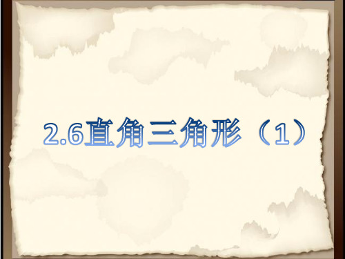 浙教版八年级上册课件 2.6 直角三角形公开课(共15张PPT)