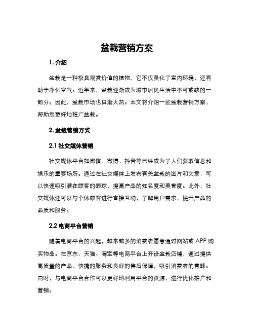 盆栽营销方案