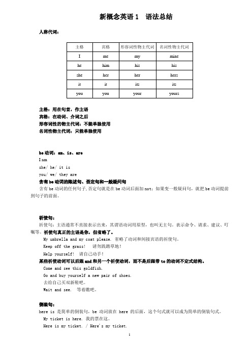 新概念英语1__语法总结