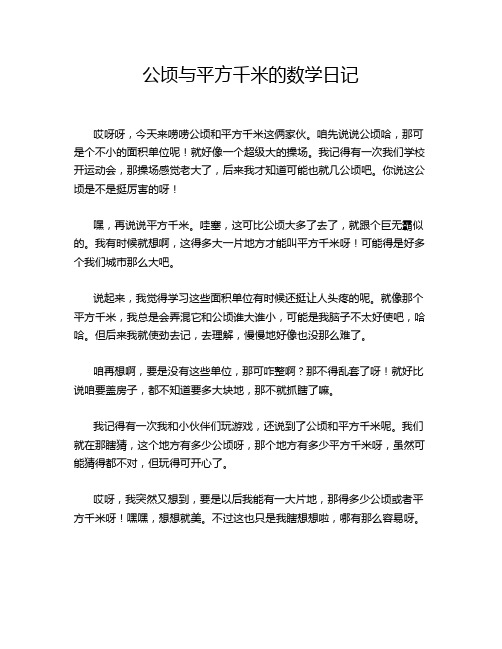 公顷与平方千米的数学日记