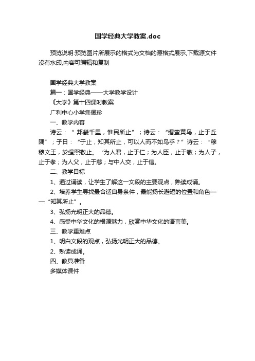 国学经典大学教案.doc