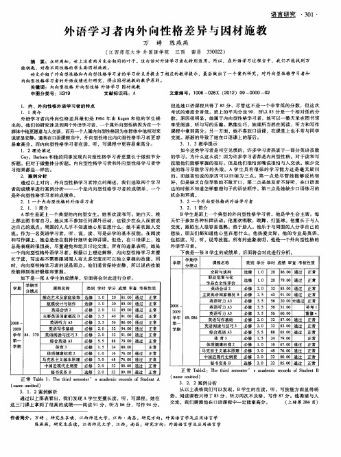 外语学习者内外向性格差异与因材施教