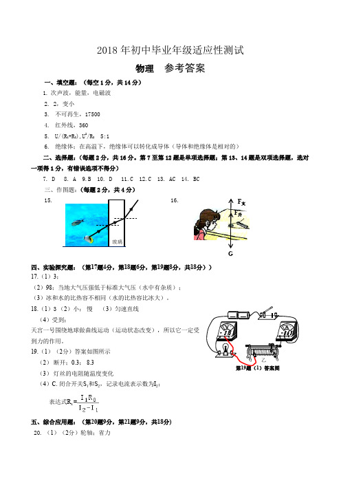 2018年初中毕业年级适应性测试.doc