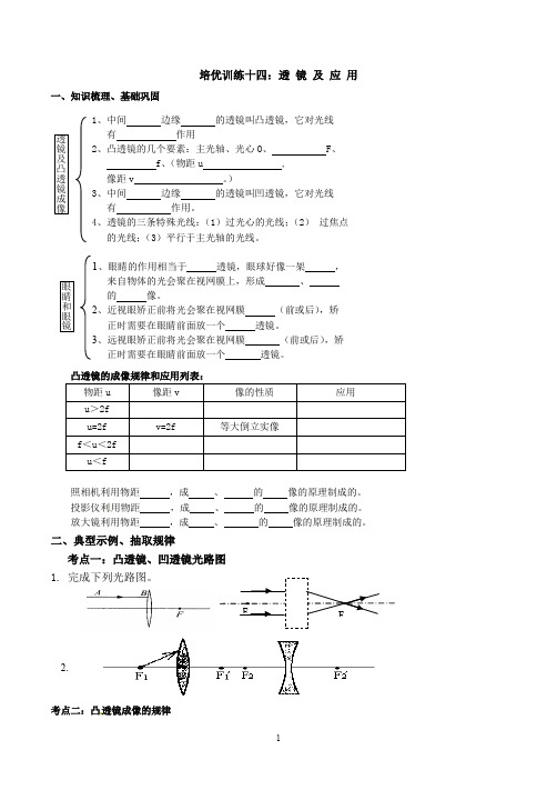 培优训练十四透镜单元培优班11份